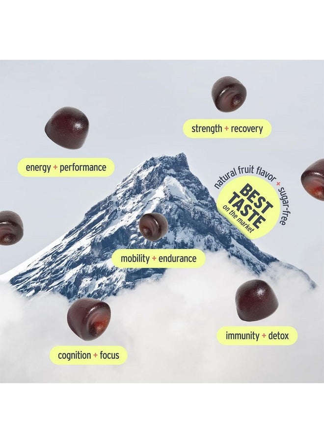 SunMed - SUNMED Peak Vitality with Himalayan Shilajit for Strength + Optimal Health Sugar-Free, Vegan, All Natural Gummies, 60ct - Watermelon Flavor - Image 1