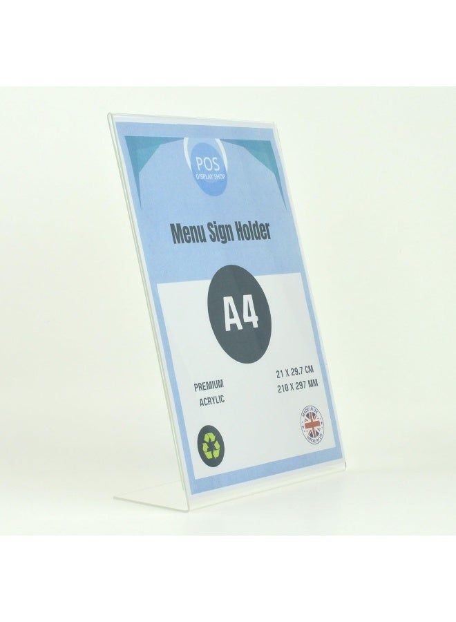 TPGP 5 x A4 Portrait Acrylic Table Menu Copy Document Poster Sign Holder Angled Lean to Perspex Leaflet Stand - 100% Recyclable! Handmade in The UK! - Image 2