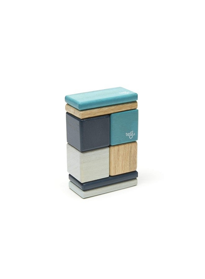 Tegu 8 Piece Tegu Pocket Pouch Magnetic Wooden Block Set, Blue  - Image 3