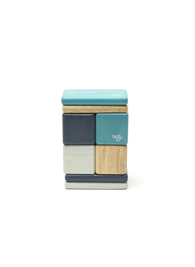 Tegu 8 Piece Tegu Pocket Pouch Magnetic Wooden Block Set, Blue  - Image 4