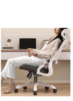 Golden Ergonomic Office Chair, Mesh Office Chair with 3D Headrest, High Back Office Chair with Coat Hanger, Tilt Function, Lumbar Support Office Chair for Home Office (White)  - Image 3