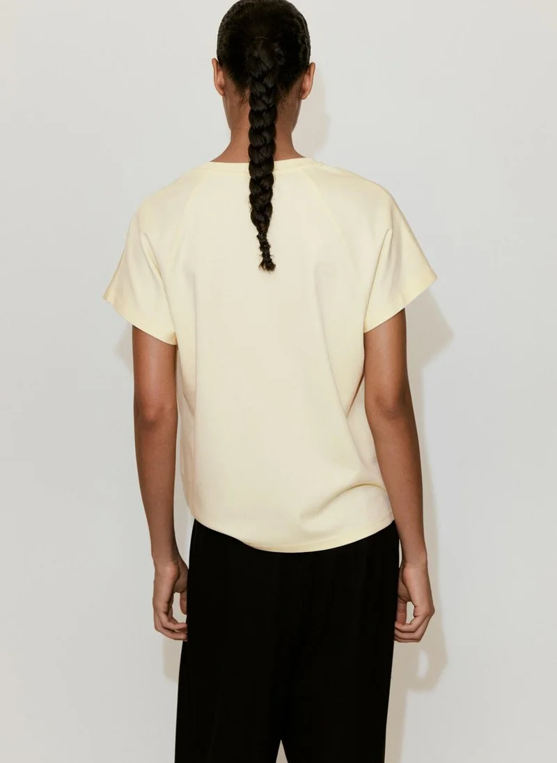مانجو Short-Sleeved Cotton T-Shirt