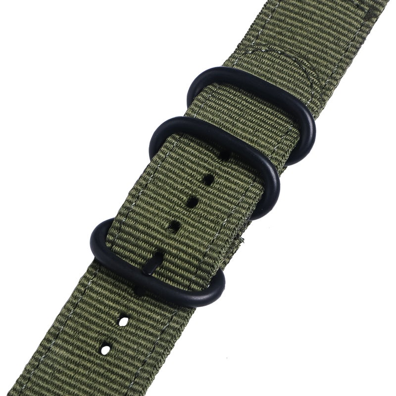 2pcs 24mm Watch Strap Webbing 2 Nylon Watch Band Wristband for Watch Replacement ( Green with Black Buckle) - Image 4
