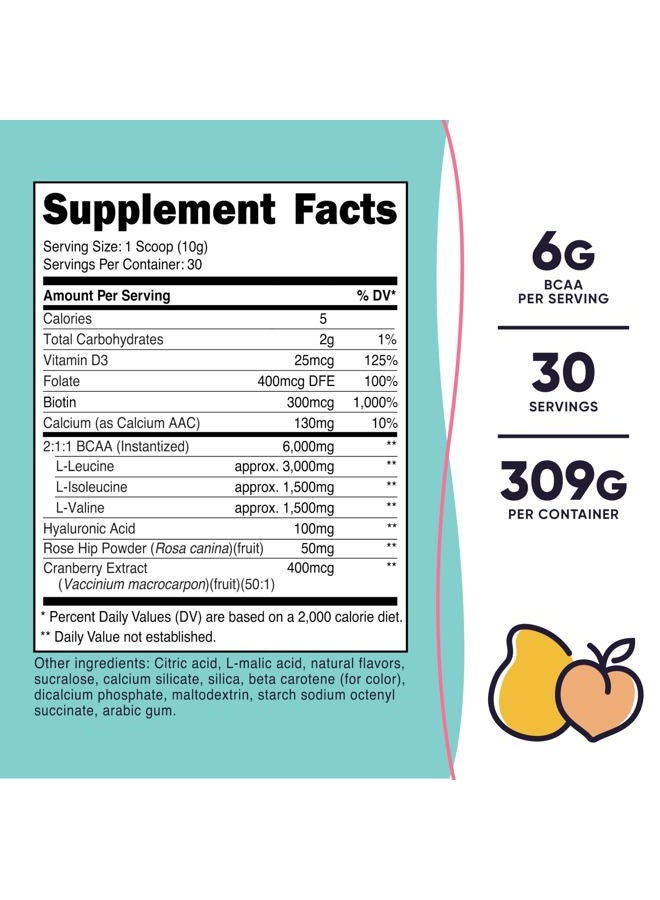 Nutricost BCAA للنساء (خوخ مانجو، 30 حصة) - مصمم خصيصًا للنساء - خالي من الكائنات المعدلة وراثيًا وخالي من الجلوتين - Image 2