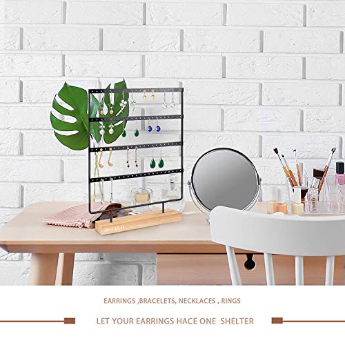 Mocolo Earring Holder Stand, Earring Organizer Display Holder Stand for Hanging Earrings(88 Holes & 4 Layers) - Image 4