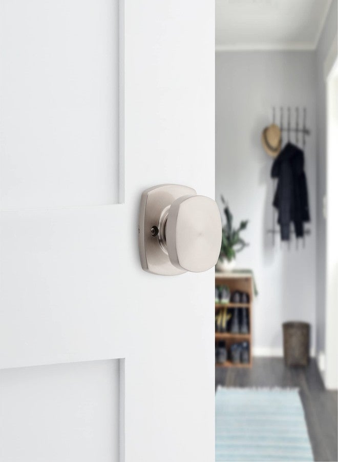 Kwikset Arroyo Knob Interior Passage Door Knob, Handle For Closet and Hallway Doors, Non-Locking Doorknob in Satin Nickel, with Microban Protection - Image 4