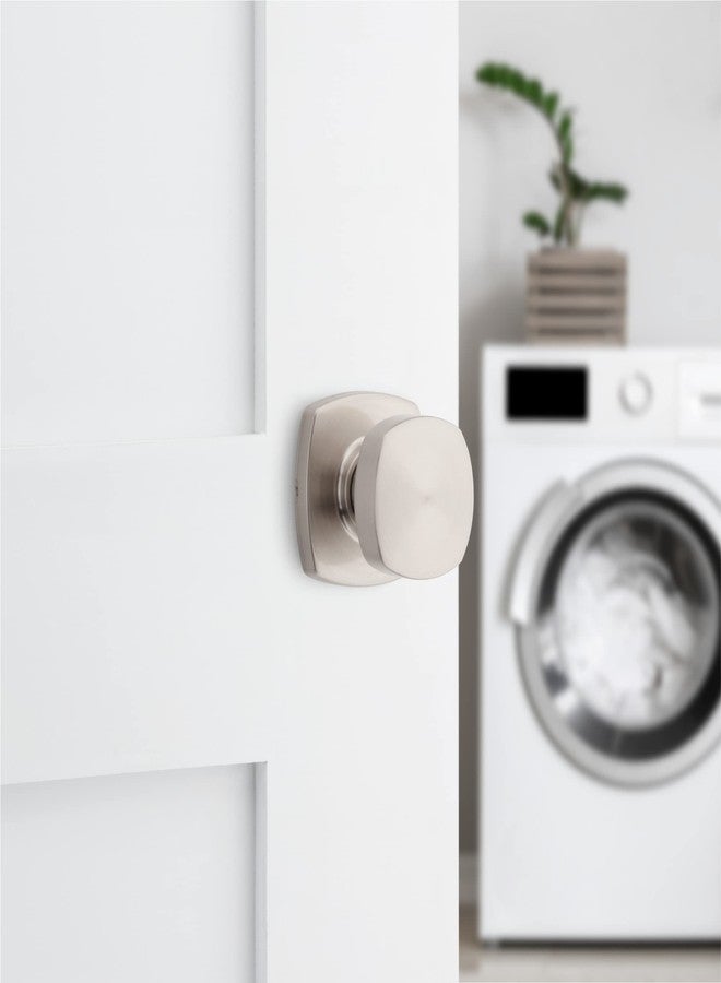 Kwikset Arroyo Knob Interior Passage Door Knob, Handle For Closet and Hallway Doors, Non-Locking Doorknob in Satin Nickel, with Microban Protection - Image 3