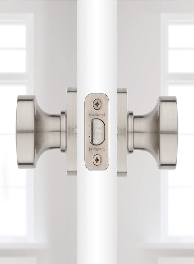 Kwikset Arroyo Knob Interior Passage Door Knob, Handle For Closet and Hallway Doors, Non-Locking Doorknob in Satin Nickel, with Microban Protection - Image 5