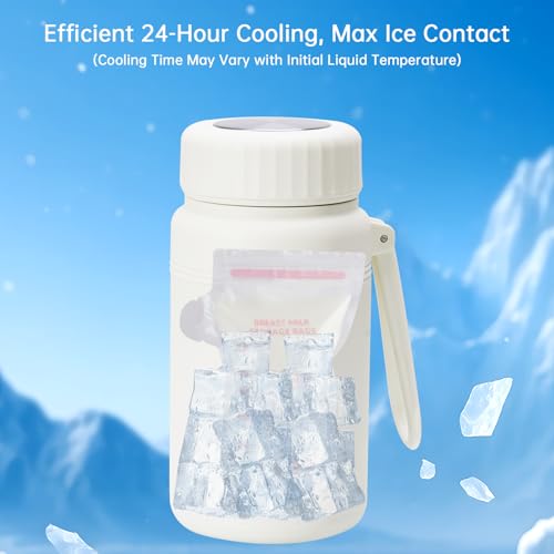 NiHome Breastmilk Cooler Bottle with 30 Storage Bags, No Pre-Freezing Instant Ice Cooling, 34oz Stainless Steel Cup Keeps Milk Cold up to 24H, Leakproof Portable Design for Travel and Nursing Moms - Image 5