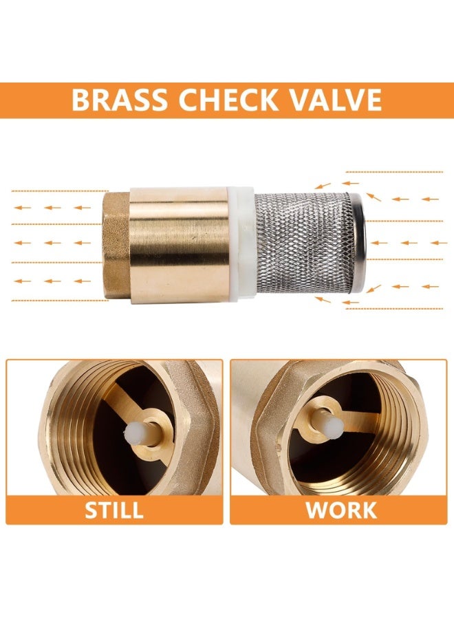 صمام لا رجعيان من النحاس الأصفر، مزود بفلتر، وصمام سفلي لمضخة الماء، وصمام قدم، وصمام قدم، وفلتر، وصمام لا رجعي، ومصفاة، مقاس DN15. - Image 5