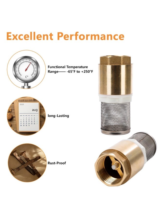 صمام لا رجعيان من النحاس الأصفر، مزود بفلتر، وصمام سفلي لمضخة الماء، وصمام قدم، وصمام قدم، وفلتر، وصمام لا رجعي، ومصفاة، مقاس DN15. - Image 4