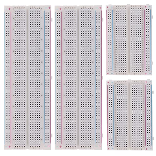 BOJACK 3 Values 130 Pcs Solderless Breadboard 4 Pcs 830 Tie Points & 400 Tie Points & 126 Pcs Flexible Breadboard Jumper Wires - Image 2