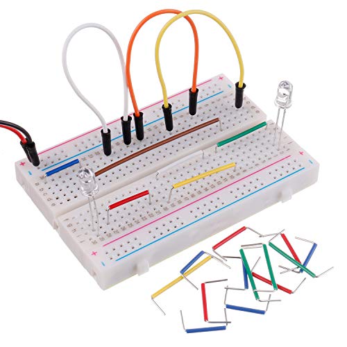 BOJACK 3 Values 130 Pcs Solderless Breadboard 4 Pcs 830 Tie Points & 400 Tie Points & 126 Pcs Flexible Breadboard Jumper Wires - Image 5