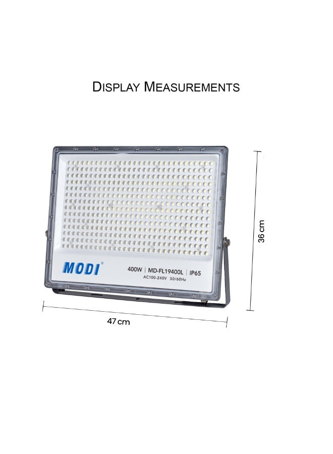 MODI LED Flood Light Outdoor 50W to 400W | IP65 Waterproof Security Light | 6500K Cool White Light | Aluminum, PC Body | Wall Mount for Garden, Garage, Warehouse, Yard (47 cm - 40200 Lm - 400 w) - Image 2