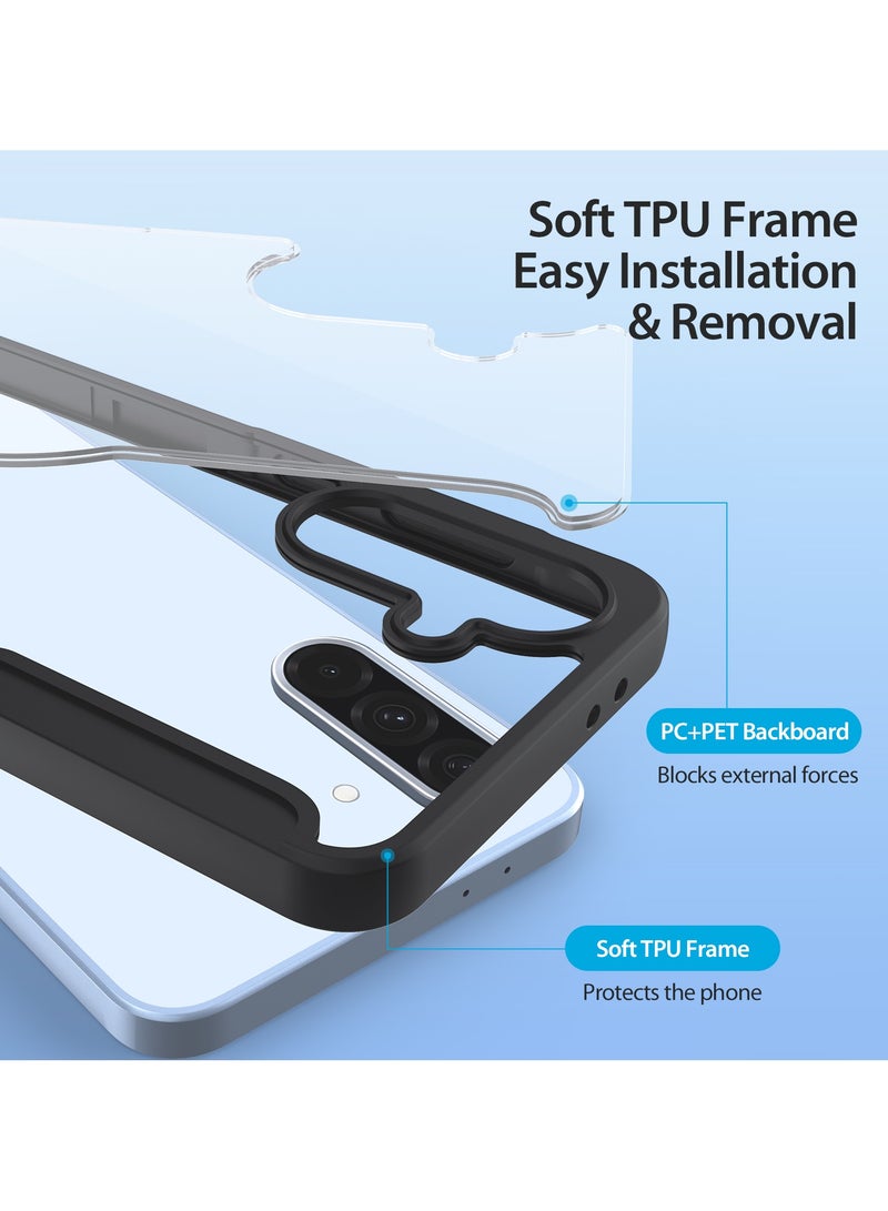 دوكس دوتشيز جراب  Skin X Pro شفاف مضاد للاصفرار [غطاء خلفي صلب من البولي كربونات ومن السيلكون ] جراب فليب  واقٍ مقاوم للصدمات متوافق مع  Samsung Galaxy A56 / A36  (أسود) - Image 5