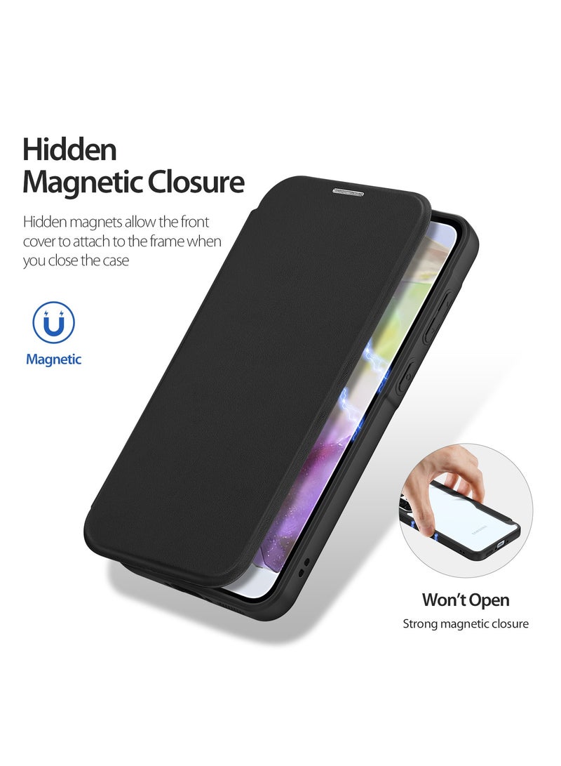 دوكس دوتشيز جراب  Skin X Pro شفاف مضاد للاصفرار [غطاء خلفي صلب من البولي كربونات ومن السيلكون ] جراب فليب  واقٍ مقاوم للصدمات متوافق مع  Samsung Galaxy A56 / A36  (أسود) - Image 3