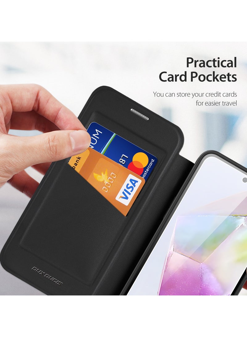 دوكس دوتشيز جراب  Skin X Pro شفاف مضاد للاصفرار [غطاء خلفي صلب من البولي كربونات ومن السيلكون ] جراب فليب  واقٍ مقاوم للصدمات متوافق مع  Samsung Galaxy A56 / A36  (أسود) - Image 2