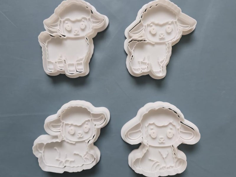 Cute Lamb Cookie Cutters Set, Sheep Animal Shape, Baking Tool, Set of 4 - Image 1