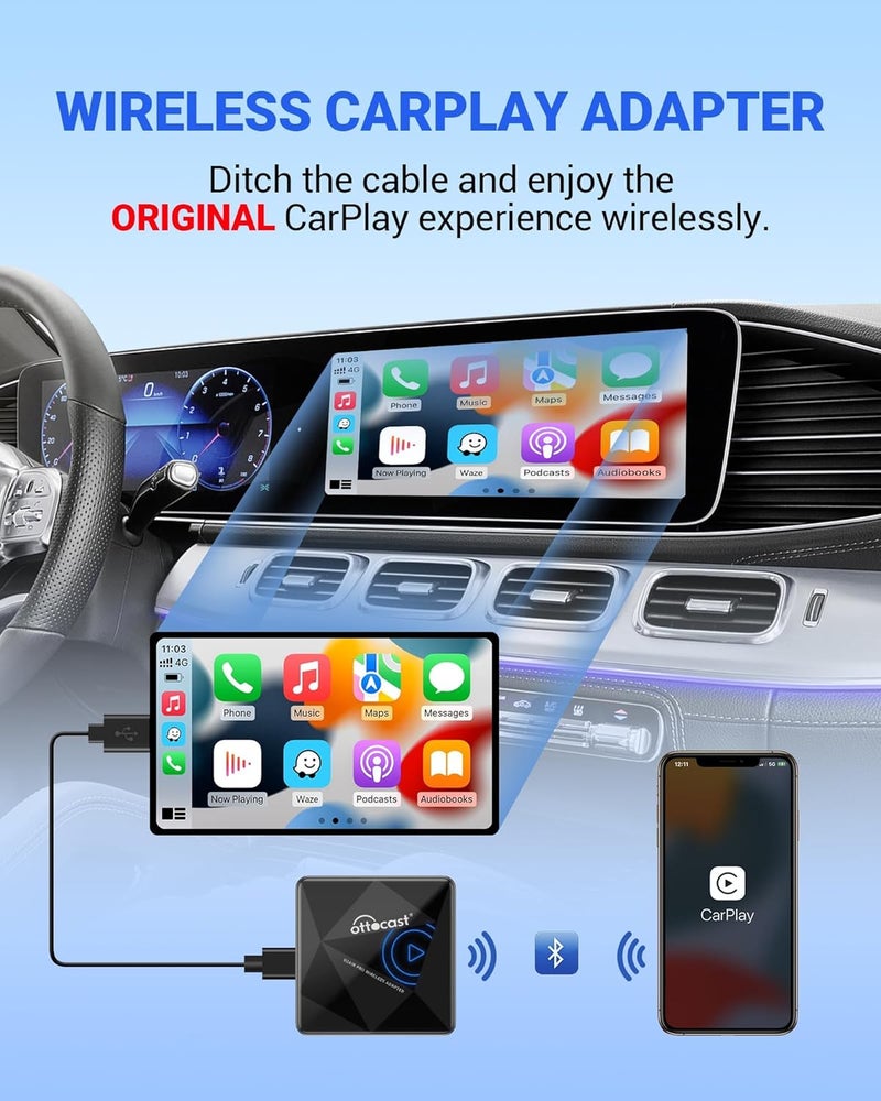 OTTOCAST U2Air Pro Wireless CarPlay Adapter for iPhone - 2025 Version Wired to Wireless CarPlay Dongle - Image 2
