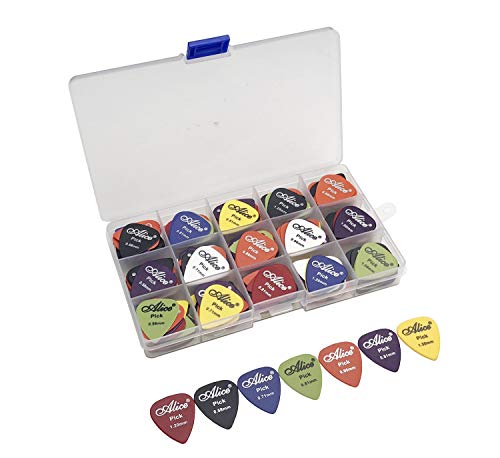 Alice 100pcs Alice Matte Anti-Skid Acoustic Electric Guitar Picks Plectrum 6 Thickness 0.58/0.71/0.81/0.96/1.20/1.50 mm With Pick Case Storage Box - Image 5