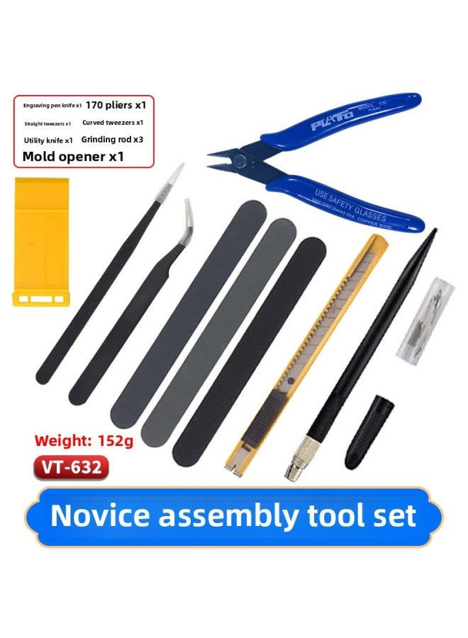 Novice Tools Suit Transformation DIY Production Cutting Pliers Polishing Carving Applicable Gundam/military Model Hand Office-Color:VT-629: Tool Suit