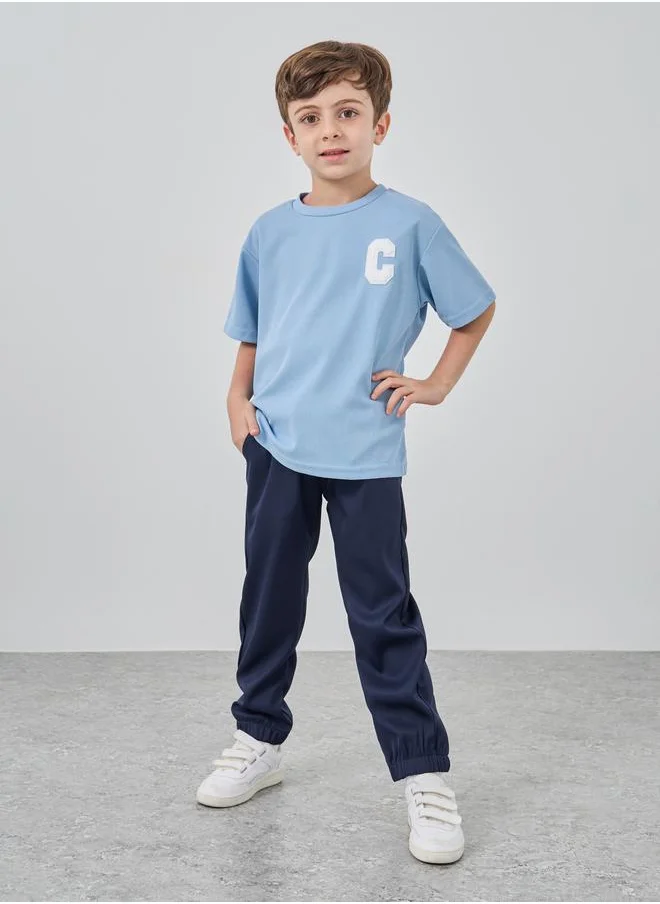 ستايلي Styli Solid Mid Rise Joggers with Drawstring