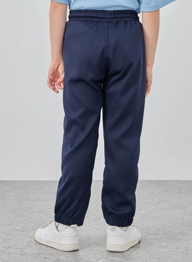 Styli Styli Solid Mid Rise Joggers with Drawstring