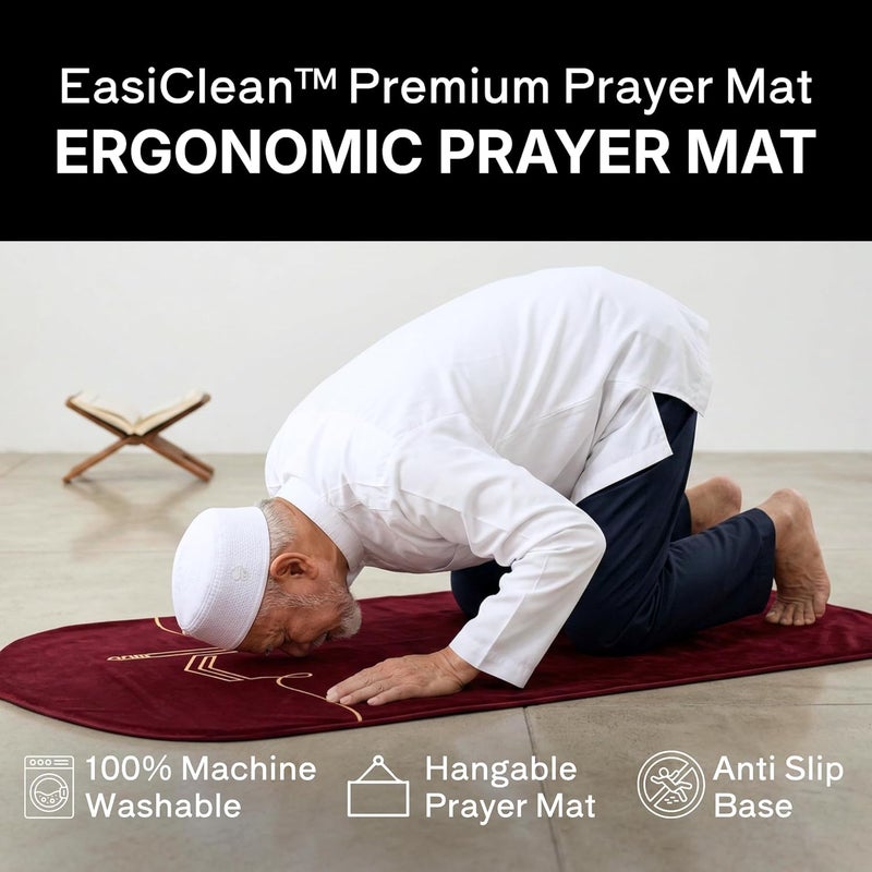TAKVA EasiClean™ Indoor Prayer Mat | Kaaba Collection, Padded Memory Foam Prayer Rug, Muslim, Islamic Prayer Rugs - Image 5
