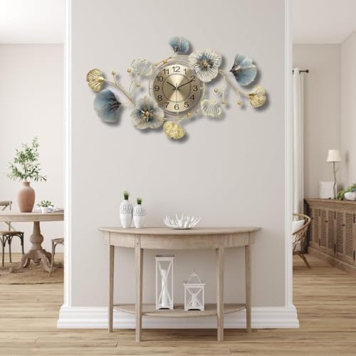 FUNTEREST Decorative Metal Hanging Clock for Living Room Stylish Latest Vintage Analog Wall Clock for Home Non-Ticking Antique Large Wall Clock for Bedroom,Office,Hall,Drawing Room (C_M_5),Multicolor - Image 5