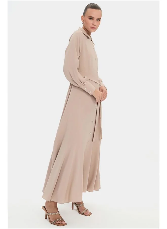 JUNE Belted Maxi Dress