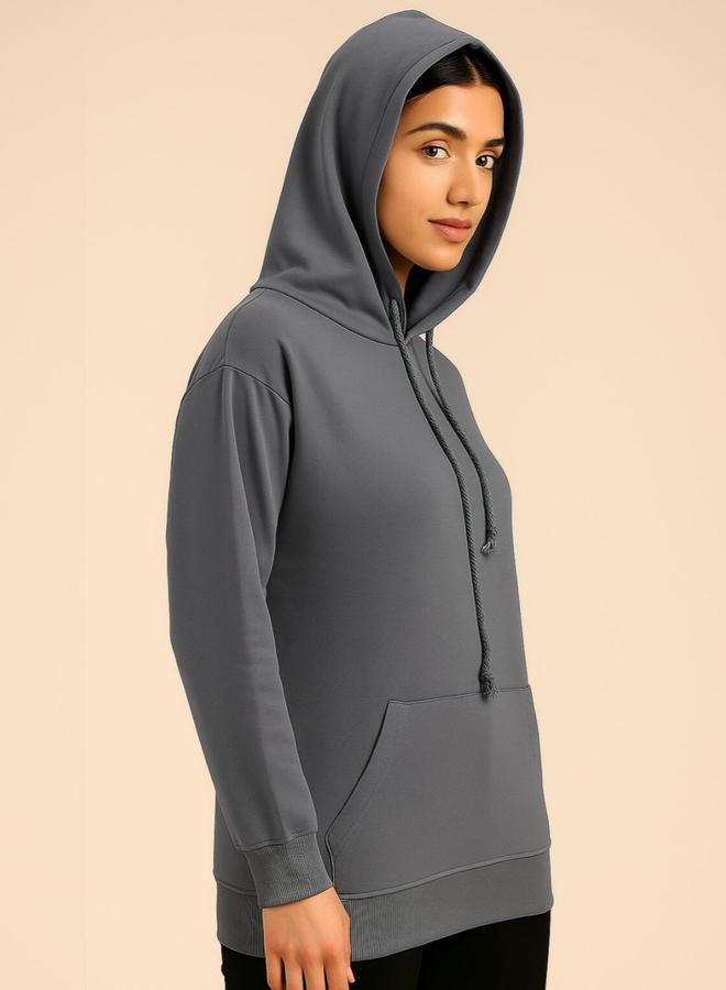 Pause Women Regular Fit Slogan Print Hoodie - Image 3