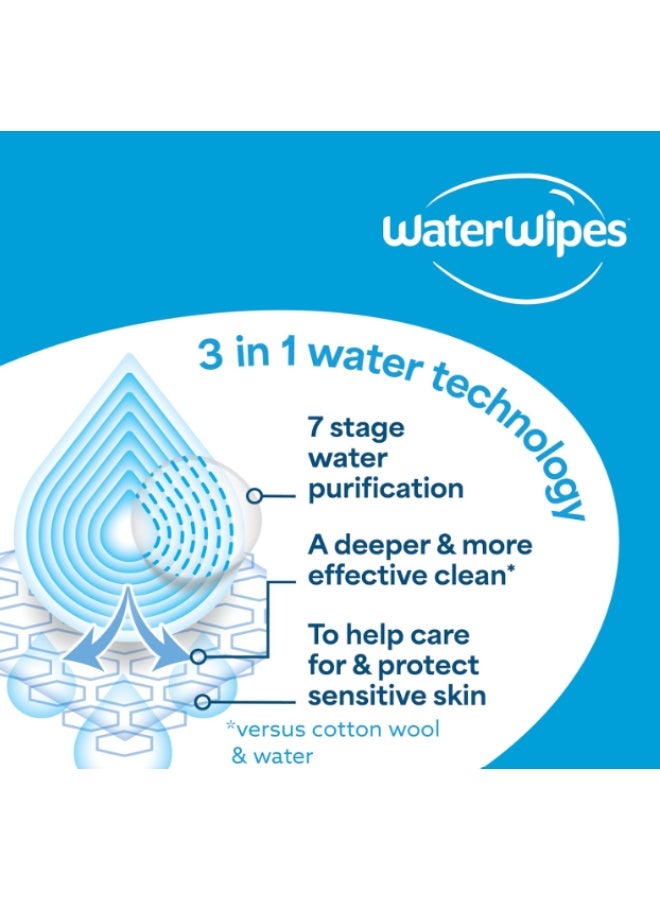 WaterWipes Sensitive+ Newborn & Baby Wipes, Travel Size, 28 Wipes (Pack of 6, 168 Total Wipes), 99.9% Water, Fragrance Free - Image 4