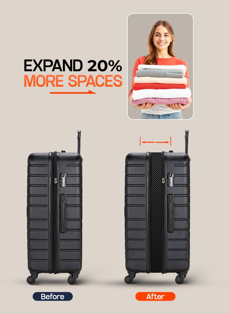 4 Pack Of Hardside Spinner Number Locked Luggage Trolley