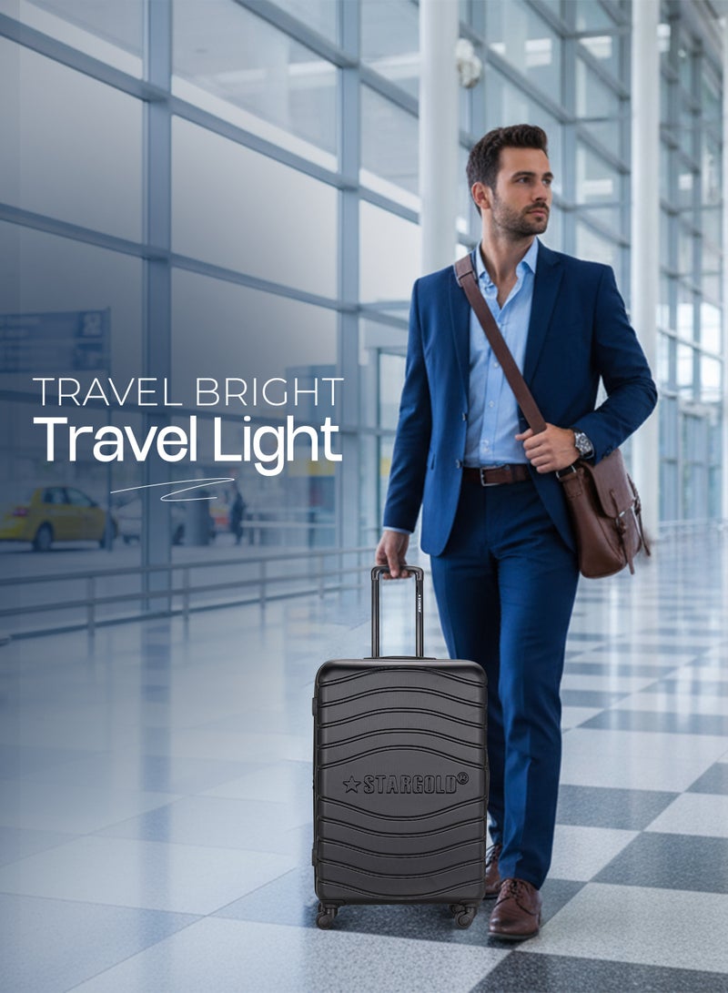 ستارجولد 4 عبوات من عربة أمتعة مقفلة ذات رقم دوار للجانب الصلب - Image 3