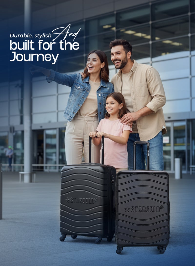 4 Pack Of Hardside Spinner Number Locked Luggage Trolley