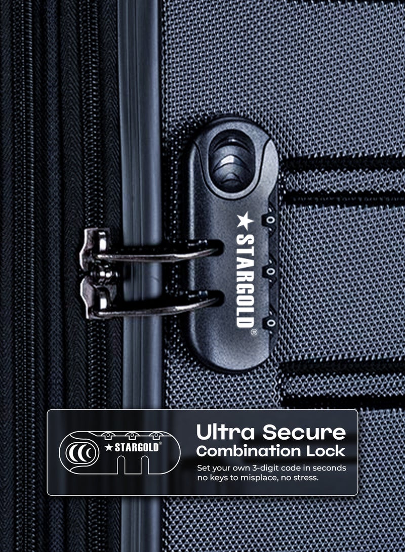 ستارجولد 4 عبوات من عربة أمتعة مقفلة ذات رقم دوار للجانب الصلب - Image 4