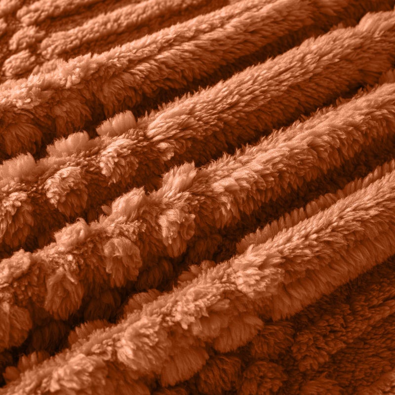 Lussena 50x70 Inch Rust Throw Blanket - Soft & Fluffy Fleece, Cute & Aesthetic, Perfect for Sofa, Couch, Chair, Bed, Living Room & Bedroom, All-Season Use, Plush & Cozy Decorative Blanket - Image 5