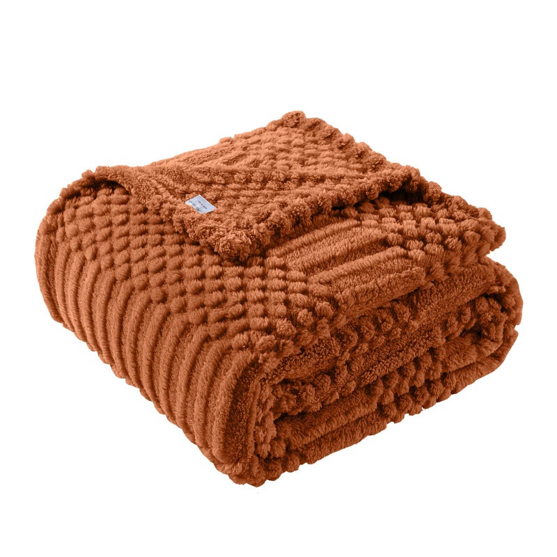 Lussena 50x70 Inch Rust Throw Blanket - Soft & Fluffy Fleece, Cute & Aesthetic, Perfect for Sofa, Couch, Chair, Bed, Living Room & Bedroom, All-Season Use, Plush & Cozy Decorative Blanket - Image 1