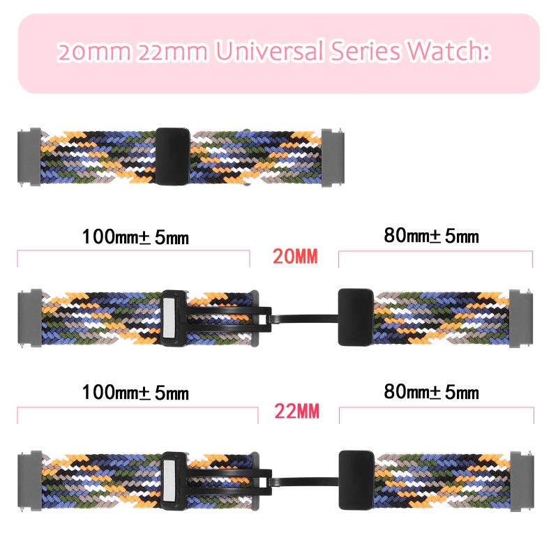 S-TOP For Garmin VivoMove Trend / Luxe / Style 20mm Magnetic Fold Clasp Woven Watch Band(Blue) - Image 3