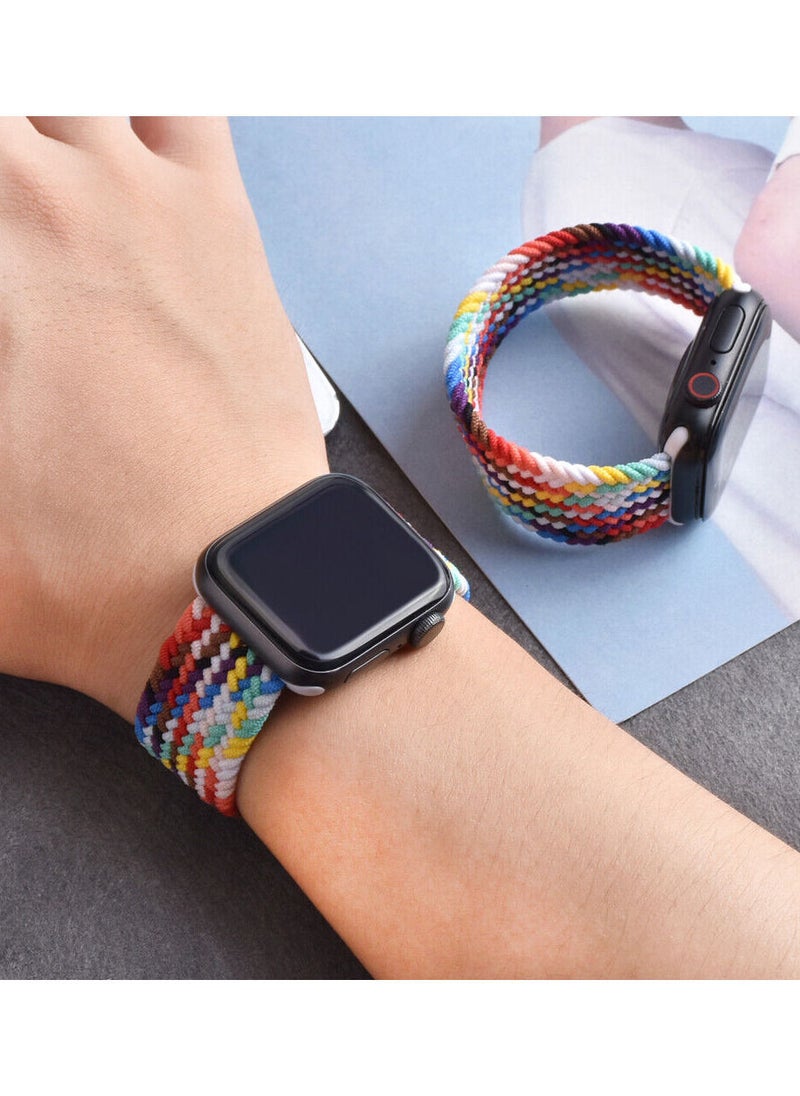 YOMNA - Braided Solo Loop Band Strap for Apple Watch Series 42/44/45mm Pearl White Strap with Inverness Green Strap(set of 2) - Image 1