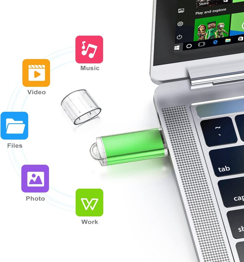 K&ZZ 5 Pack 128GB Flash Drive USB 2.0 Memory Stick Thumb Drive 128 GB USB Flash Drives Jump Drive Bulk USB Drive, Multicolored - Image 3