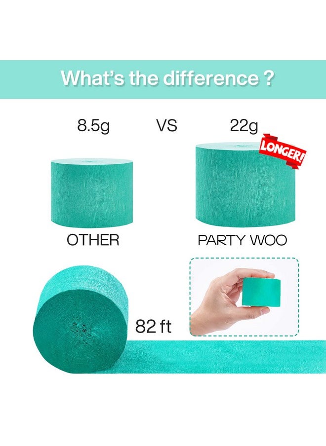 PartyWoo Crepe Paper Streamers 6 Rolls 492Ft Pack Of Blue Pastel Blue Green And Lime Party Streamers For Birthday Decorations Party Decorations Wedding Decorations (1.8 Inch X 82 Ft/Roll)  - Image 5