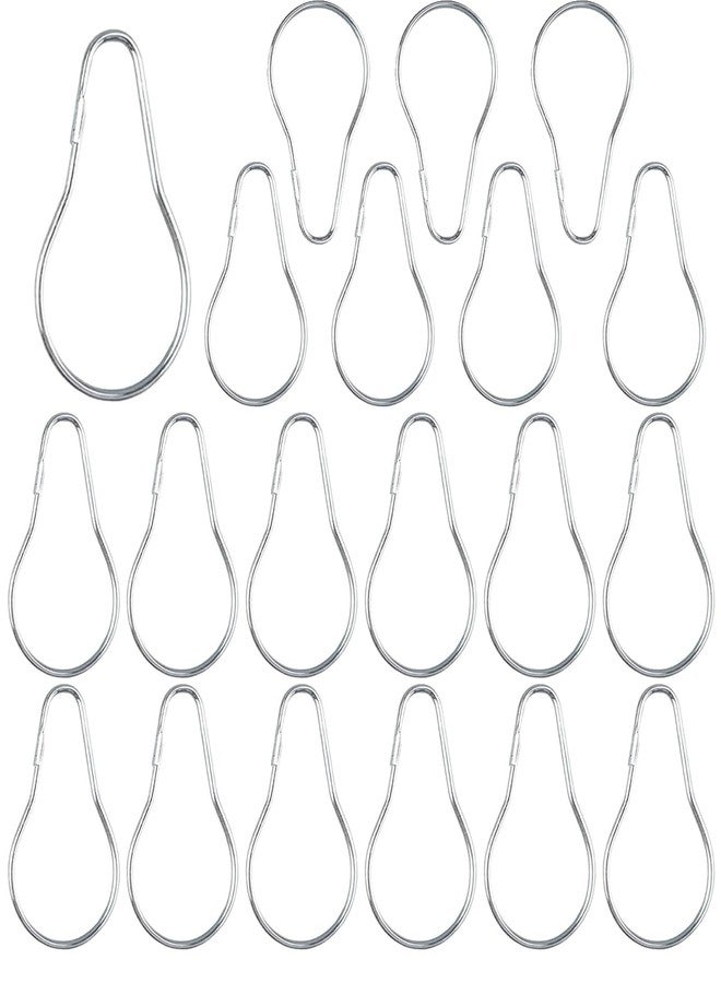 Kowibcl Metal Shower Curtain Hooks Shower Curtain Hooks Rust Proof Metal Shower Curtain Rings Stainless Steel Hanging Clips and Hooks,Practical Reusable Shower Curtain Hangers，Set of 20,Silver - Image 1