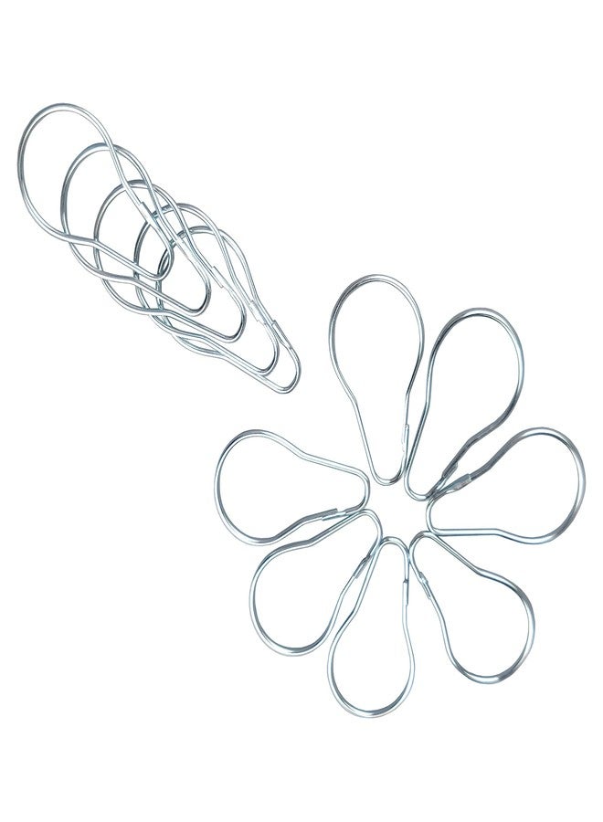 Kowibcl Metal Shower Curtain Hooks Shower Curtain Hooks Rust Proof Metal Shower Curtain Rings Stainless Steel Hanging Clips and Hooks,Practical Reusable Shower Curtain Hangers，Set of 20,Silver - Image 5