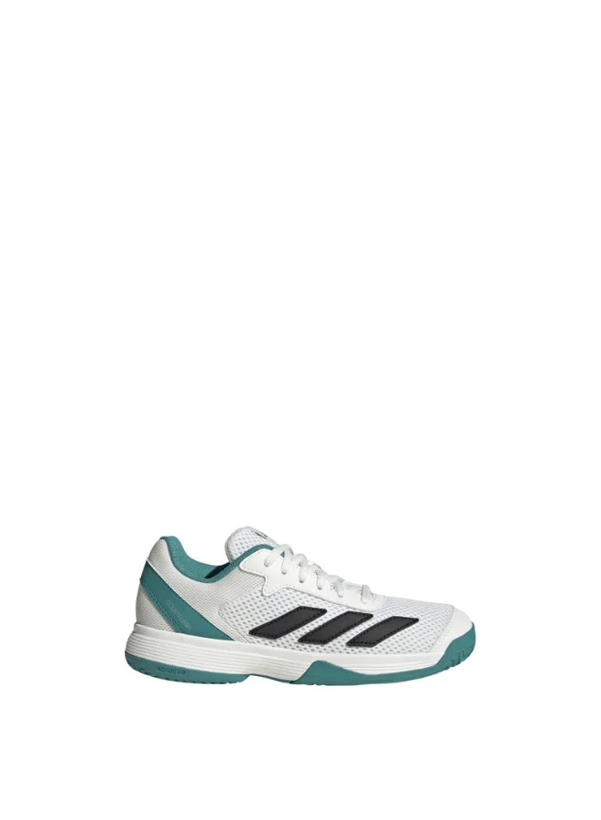 adidas أحذية تنس كورت فلاش كيه يو بيضاء للأطفال