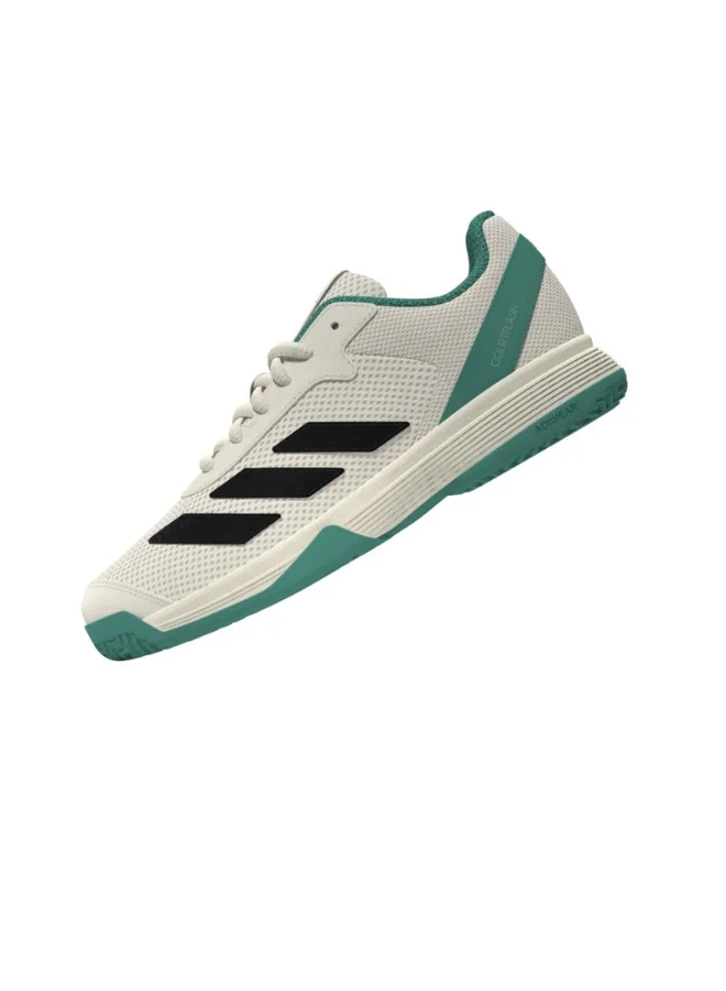 adidas أحذية تنس كورت فلاش كيه يو بيضاء للأطفال
