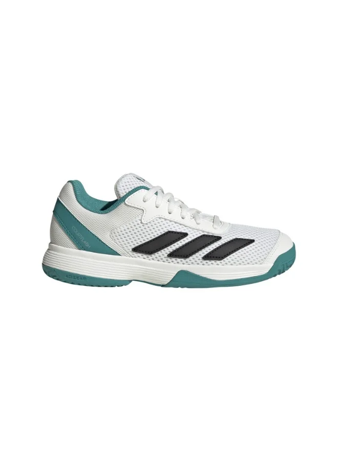 adidas أحذية تنس كورت فلاش كيه يو بيضاء للأطفال