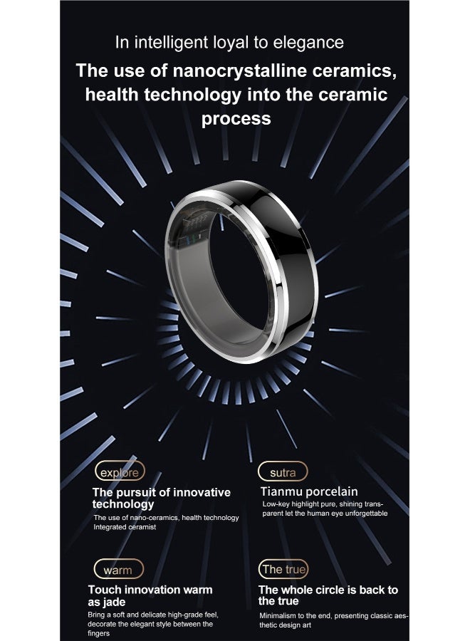 Smart Ring Fitness for Men Women, Health Sleep Heart Rate Oxygen Smart Ring ,IP67 Waterproof Bluetooth Rings Injection Glue CYFIT Sports Smart Ring - Image 4