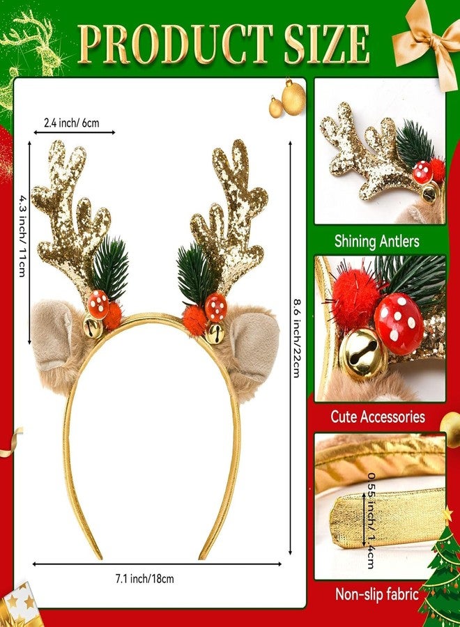 ZEYER Christmas Headbands for Women and Girls Hair Bands Christmas Glitter Elk Antlers Headbands Holiday Perfect Hair Accessories for Party and Cosplay - Image 3