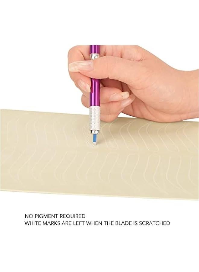 10 قطع من الواح ميكروبليدينج للتدريب على استخدام الجلد بدون حبر من جانب واحد للحواجب العريضة للمبتدئين بسمك 1 ملم - Image 3